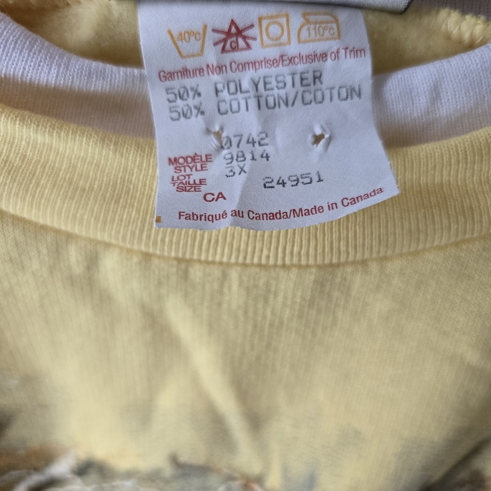 Vintage East Coast Plus Crewneck Yellow White Womens 3X - Picture 6 of 7